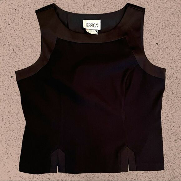 90s vintage black high neck structured tank top - Picture 6 of 10